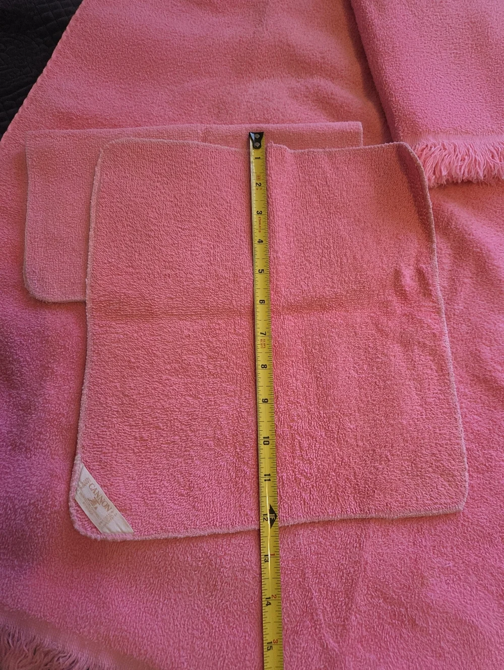 4 Pcs Vtg Towels 2 Bath 2 Finger Washcloth Fringe Solid Plain Pink Barbie